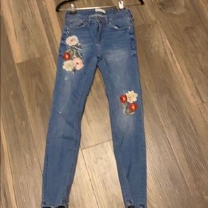 Zara Floral Jeans
